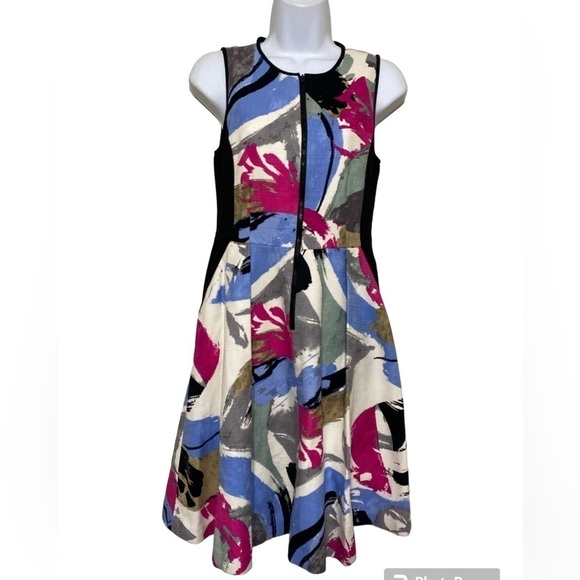 ELLEN TRACY  women mini dress  us 2 fit and Flare color block office event y2k - Picture 1 of 9